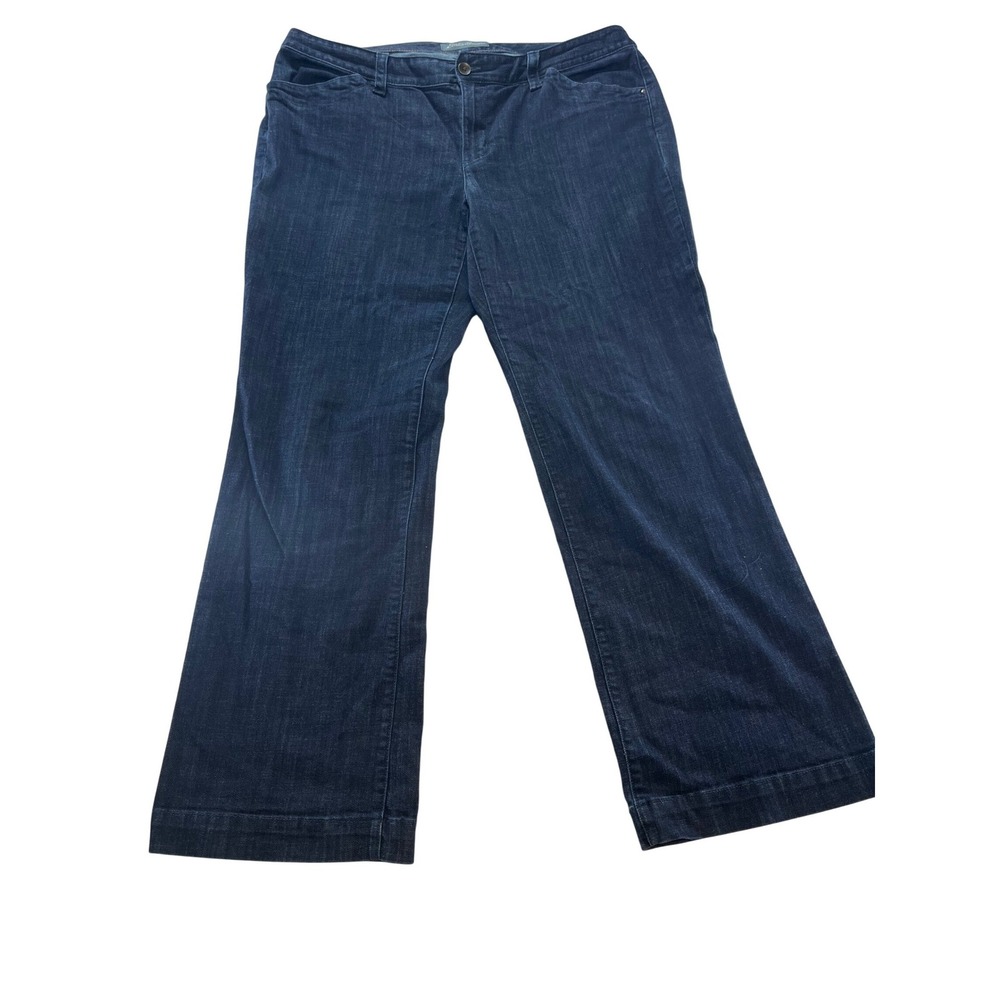 Eddie Bauer Womens Bootcut Jeans Dark Wash "Specially Dyed" Size 18